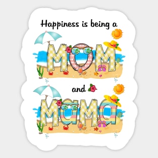 Happiness Is Being A Mom And Mama Summer Beach Happy Mother's Sticker